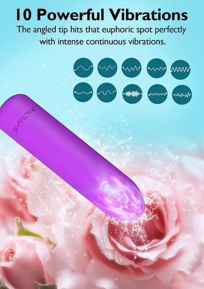 Small Bullet Vibrator for Women: Waterproof Mini Clit Vibrator with 10 Modes